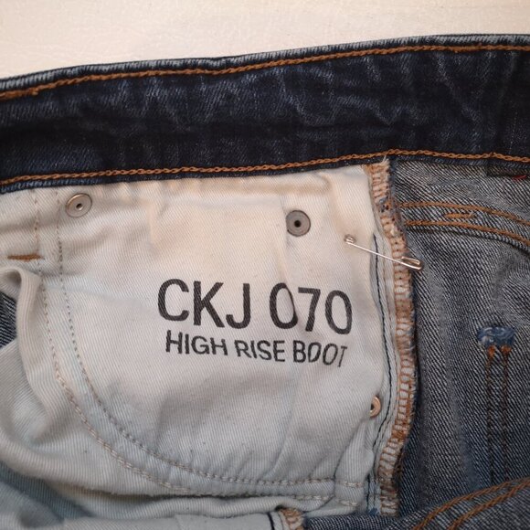 Calvin Klein Jeans Ladies Size 8 Dark Wash High Rise Bootcut Blue Jeans - Picture 7 of 12